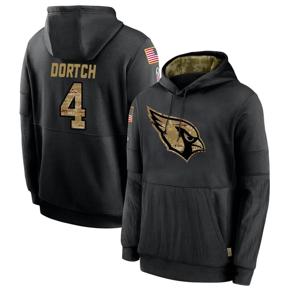 A.Cardinals #4 Greg Dortch Player Black Salute to Service Limited Hoodies Football Jerseys