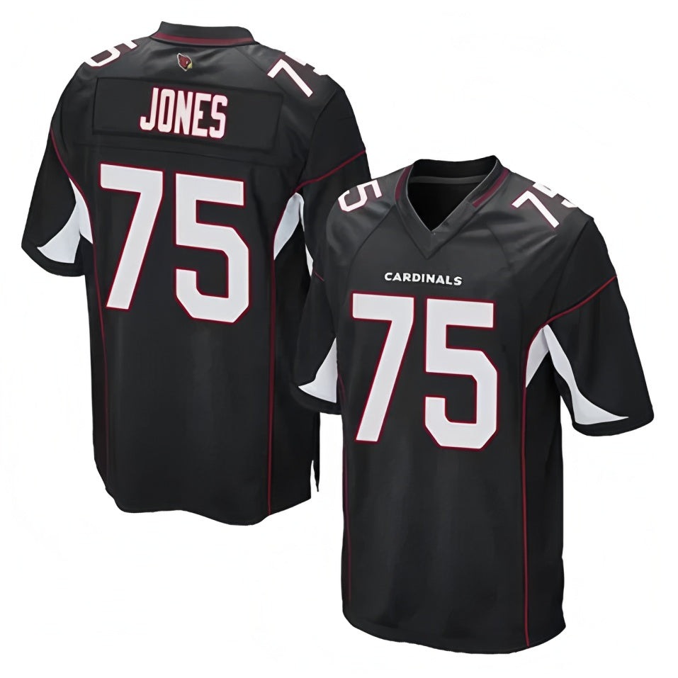 A.Cardinals #75 Christian Jones Player Black Game Football Jerseys
