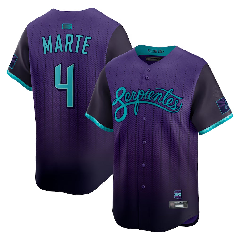 A.Diamondbacks #4 Ketel Marte Player City Connect Limited Purple Baseball Jerseys