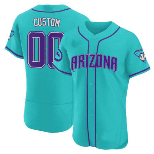 Custom A.Diamondbacks Teal Purple Game Jersey ¨C Stitched Baseball Jerseys