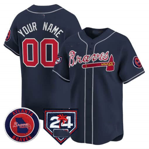Custom A.Braves Spring Training Patch Vapor Premier Limited ¨CStitched Baseball Jerseys
