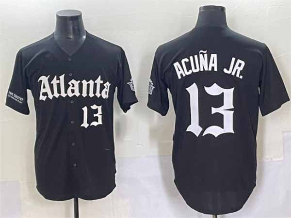 Atlanta Braves #13 Ronald Acuña Jr. Black Gothic South x Outkast Edition Vapor Limited Stitched Baseball Jersey