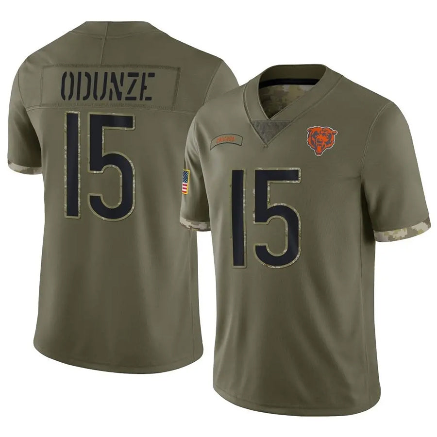 C.Bears #15 Rome Odunze Player Limited Salute To Service Olive Football Jerseys