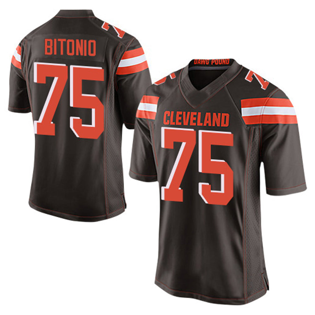 C.Browns #75 Joel Bitonio Player Brown Game Football Jerseys