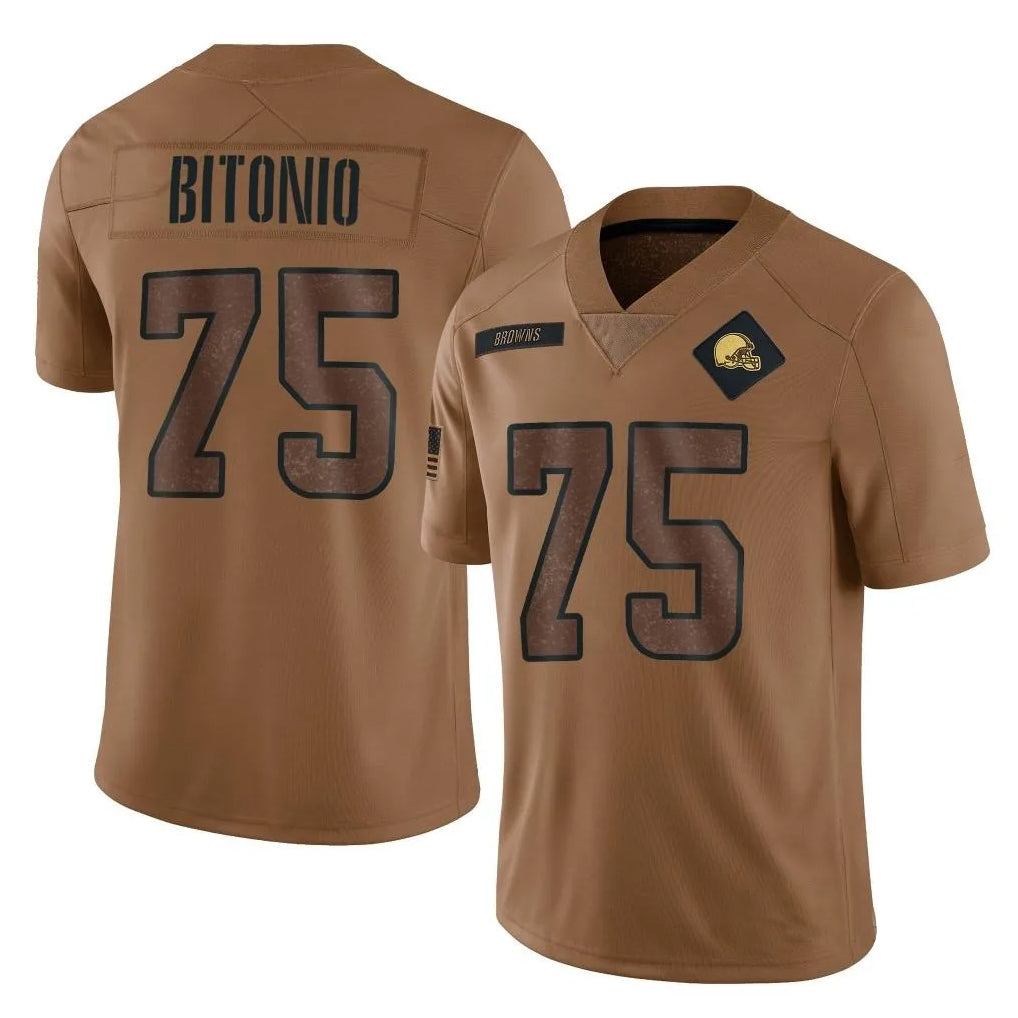 C.Browns #75 Joel Bitonio Player Brown Salute To Service Limited Football Jerseys