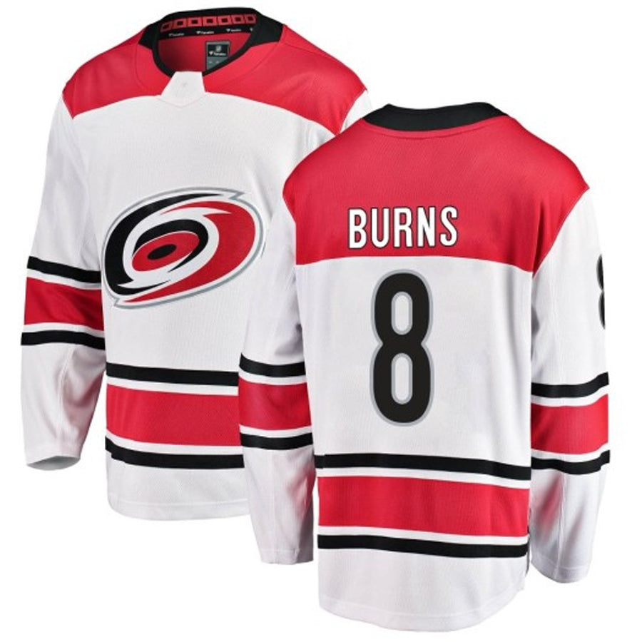C.Hurricanes #8 Brent Burns Player Fanatics White Away Breakaway Hockey Jerseys