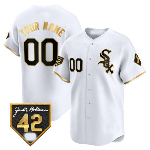 Custom C.White Sox Jackie Robinson Patch Vapor Premier Limited Stitched Baseball Jerseys