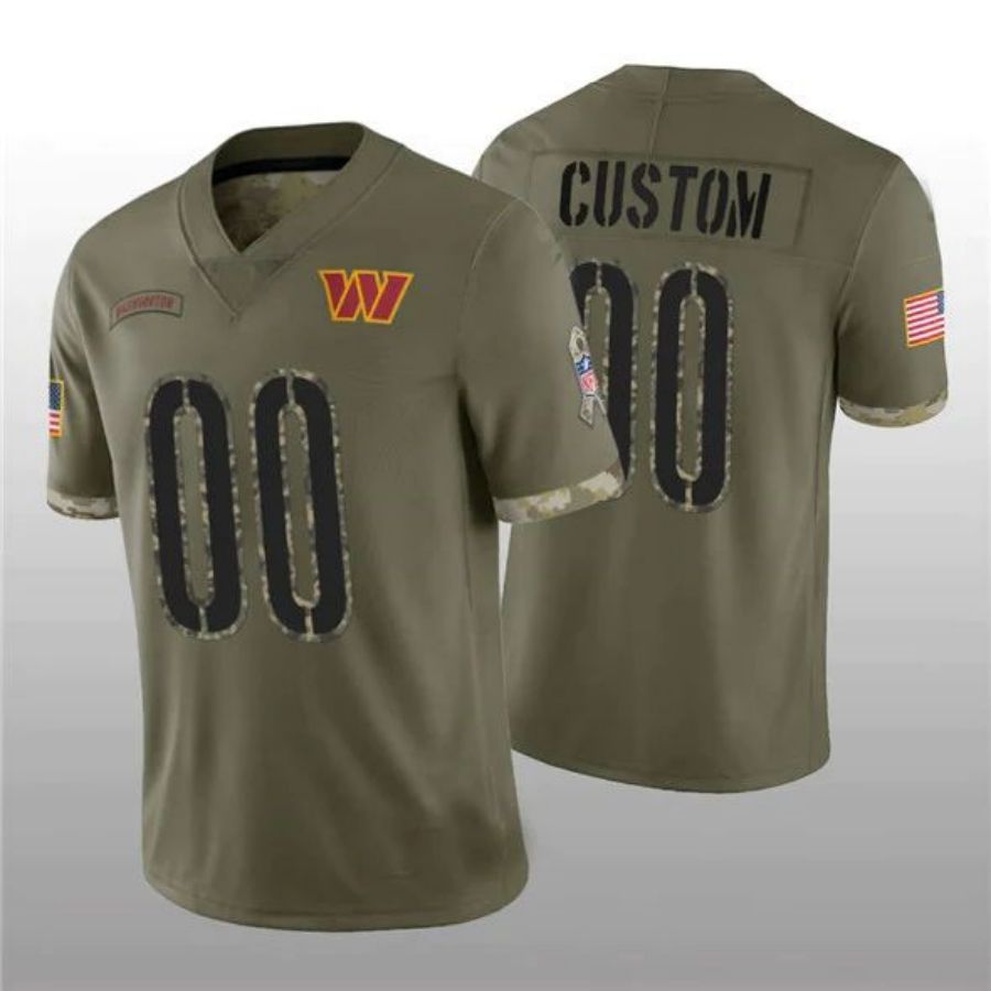 Custom W.Commanders Olive Salute To Service Limited Stitched Jersey Football Jerseys