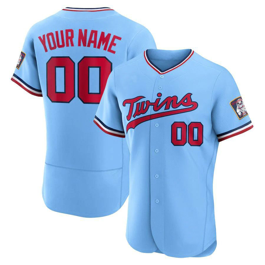 Custom M.Twins Powder Blue Elite Baseball Jerseys