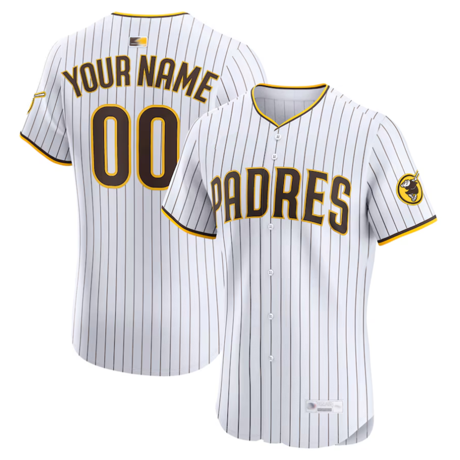 Custom S.Diego Padres White Home Elite Baseball Jerseys