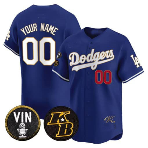 Custom LA.Dodgers Vin Patch Vapor Premier Limited Jeresey Baseball Jerseys