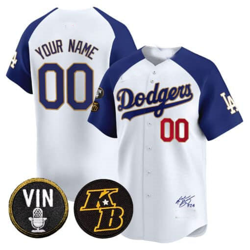 Custom LA.Dodgers Vin Patch Vapor Premier Limited Jeresey Baseball Jerseys