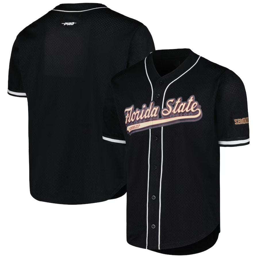 F.State Seminoles Pro Standard Mesh Full-Button Replica Player Black American College Jerseys
