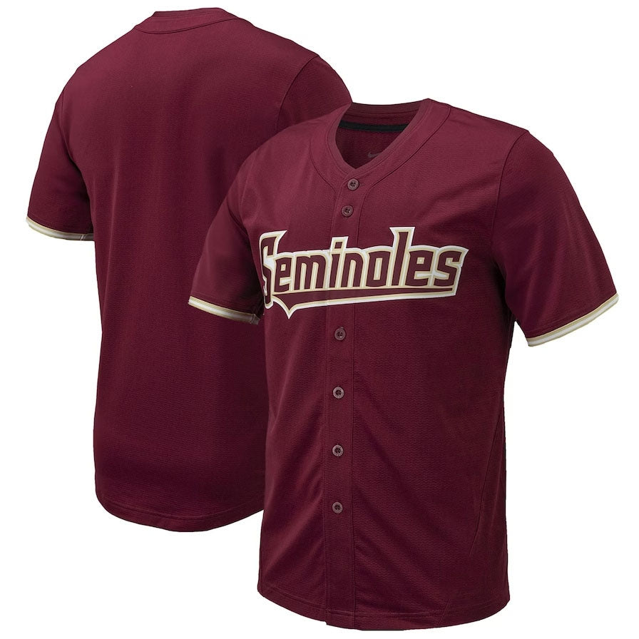 F.State Seminoles Player Replica Full-Button Garnet American College Jerseys
