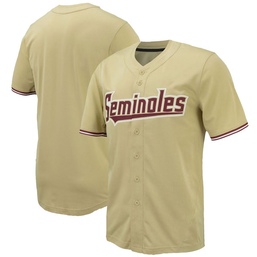 F.State Seminoles Player Replica Full-Button Gold American College Jerseys
