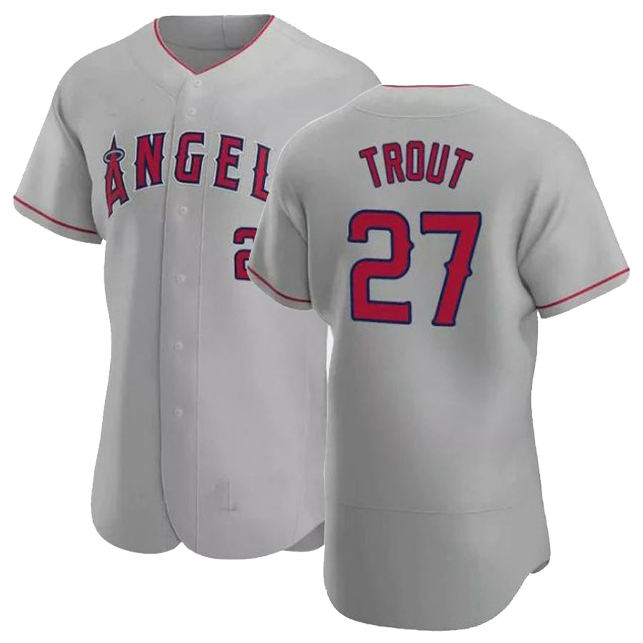 LA.Angels #27 Mike Trout Player Gray Road Elite Baseball Jerseys