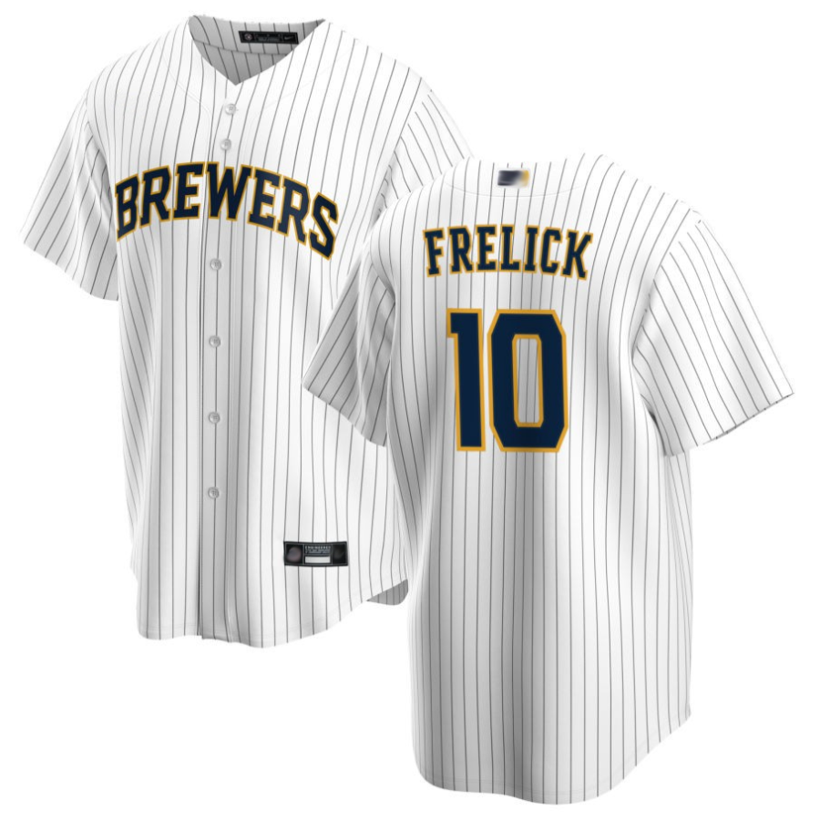 M.Brewers #10 Sal Frelick Player White Home Limited Baseball Jerseys