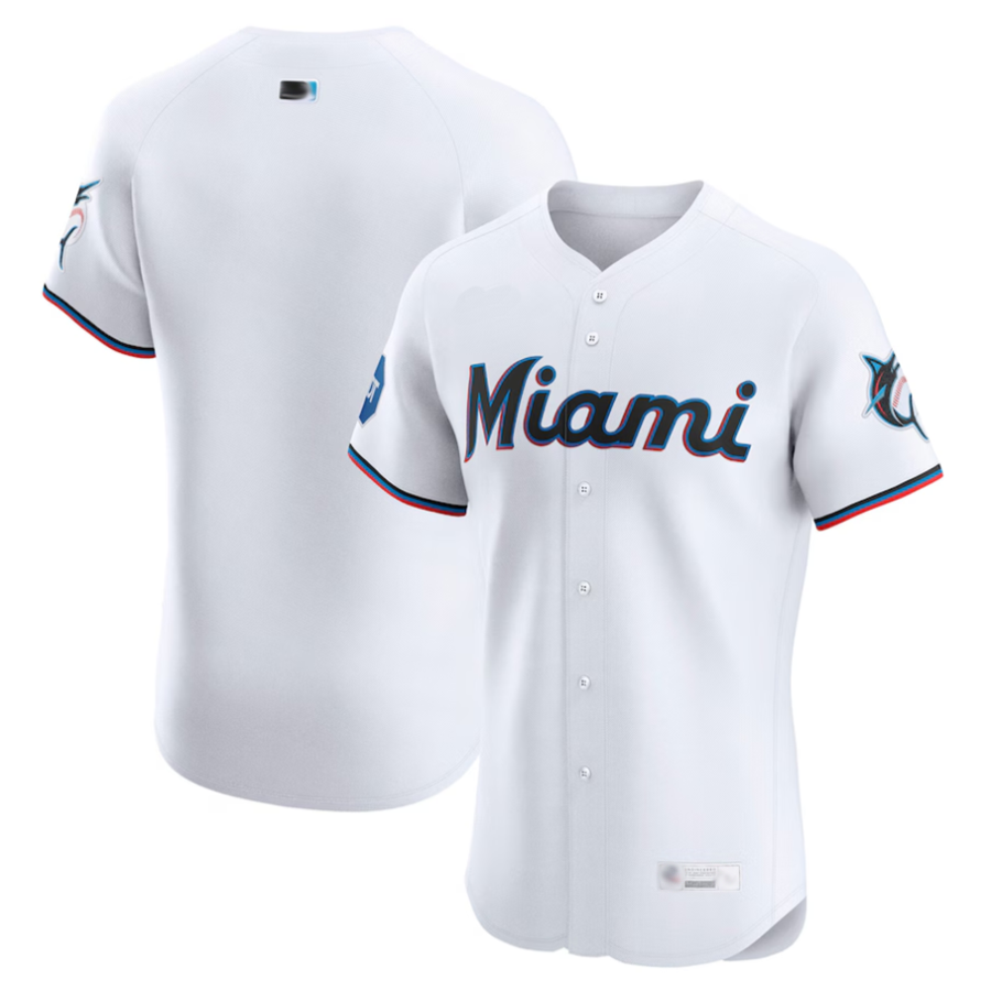 M.Marlins Blank Player White Home Limited Baseball Jerseys