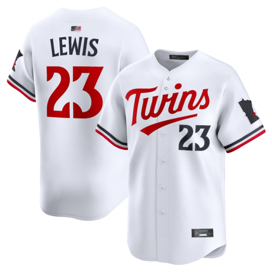M.Twins #23 Royce Lewis Player White Home Limited Baseball Jerseys