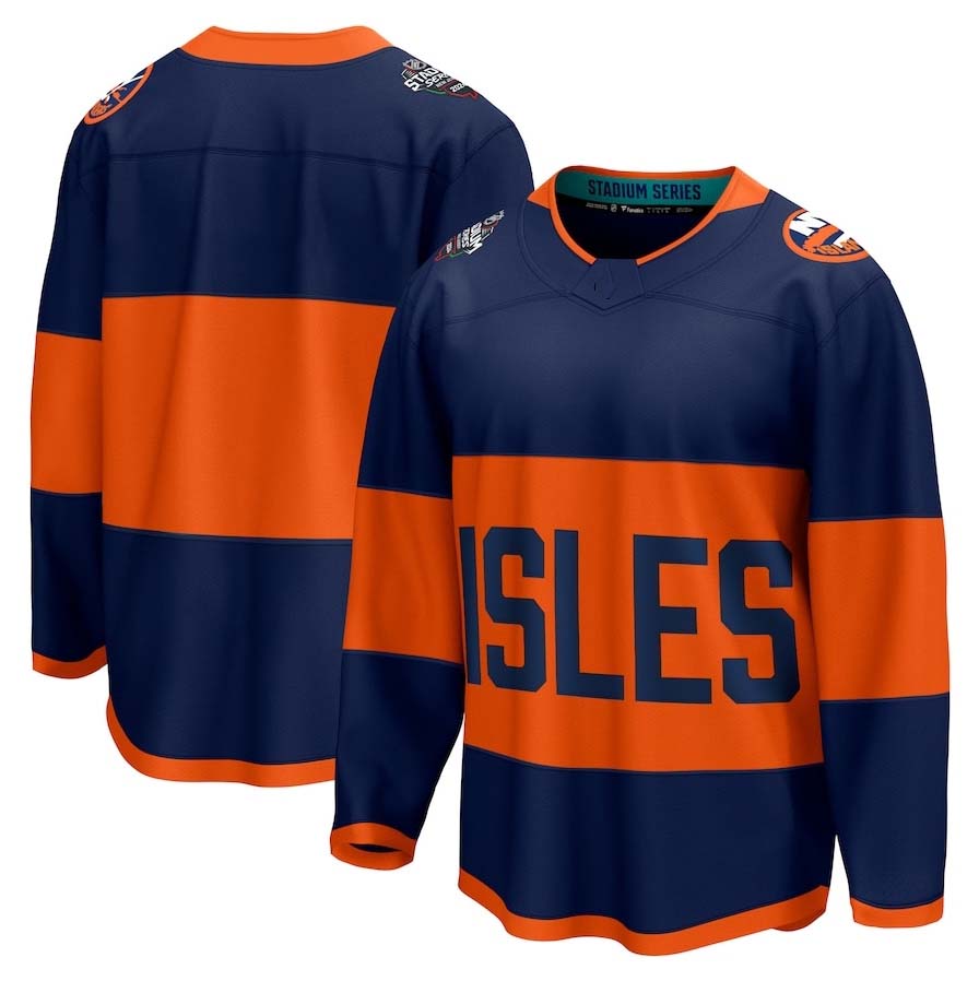 NY.Islanders Fanatics Blank Player Game Hockey Jersey ¨C Navy Stitched American Hockey Jerseys
