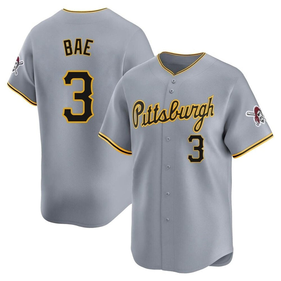 P.Pirates #3 Ji Hwan Bae Player Gray Home Limited Baseball Jerseys