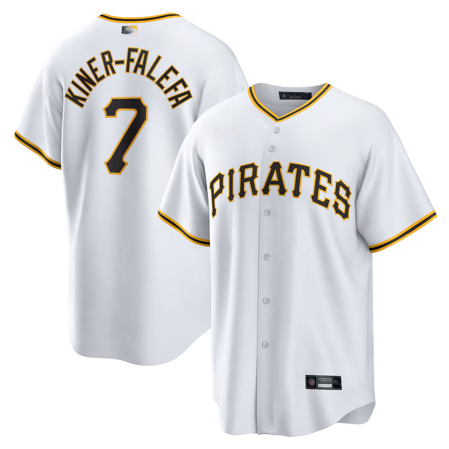 P.Pirates #7 Isiah Kiner-Falefa Player White Replica Baseball Jerseys