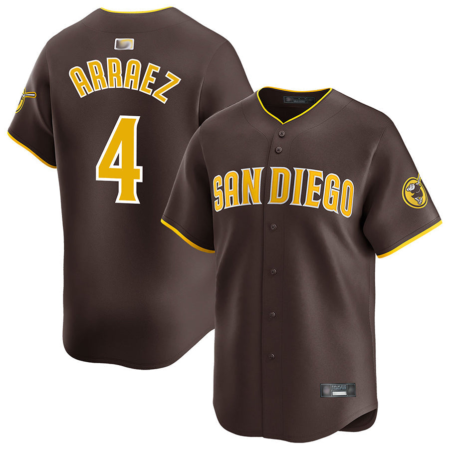 S.Diego Padres #4 Luis Arraez Player Road Limited Baseball Jerseys