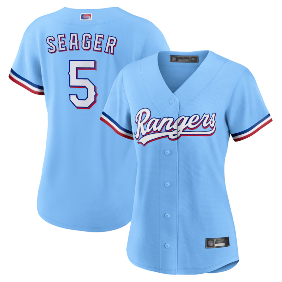 T.Rangers #5 Corey Seager Player Light Blue Replica Baseball Jerseys