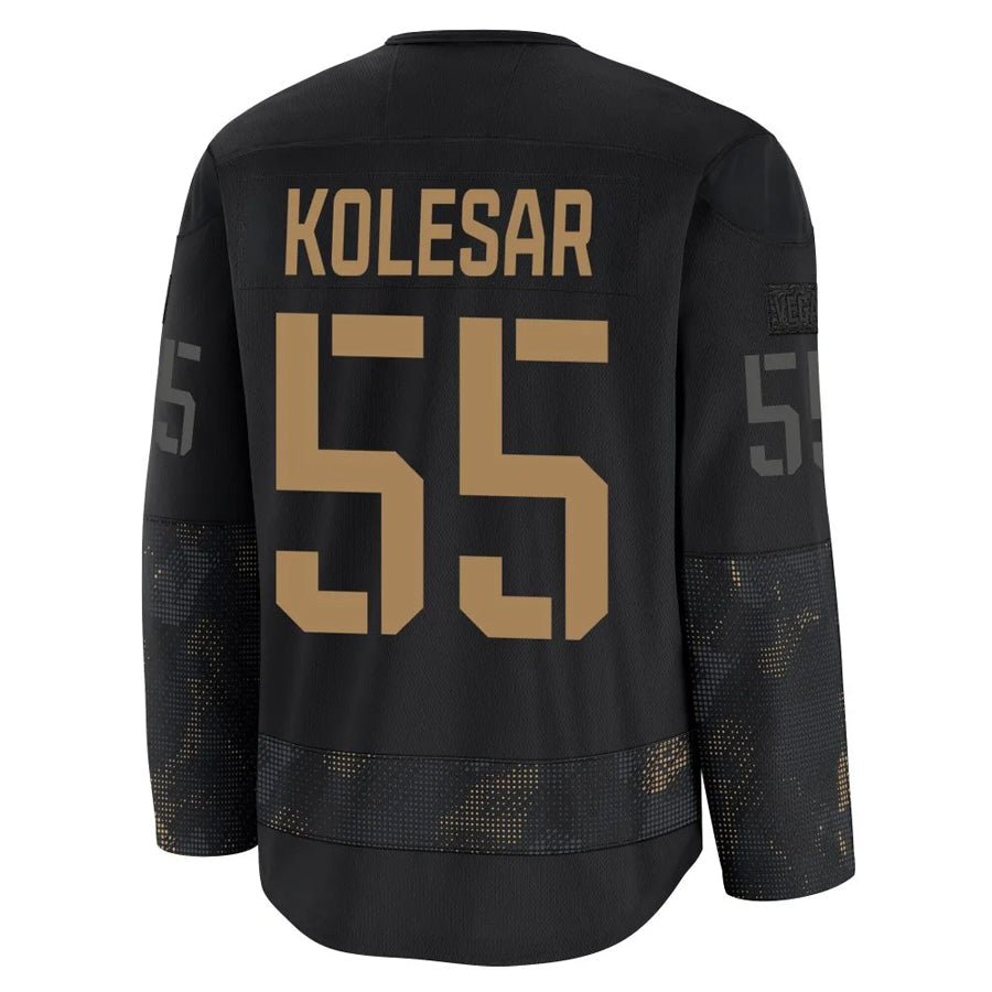 V.Golden Knights #55 Keegan Kolesar Player Premium Black Military Appreciation Hockey Jerseys