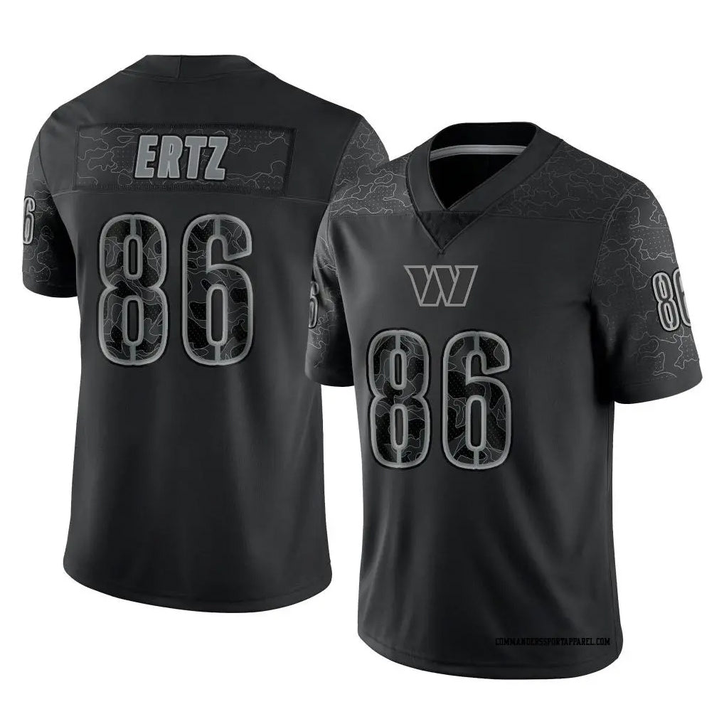 W.Commanders #86 Zach Ertz Player Black RFLCTV Limited Football Jerseys