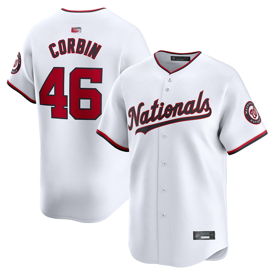 W.Nationals #46 Patrick Corbin Player White Home Limited Baseball Jerseys